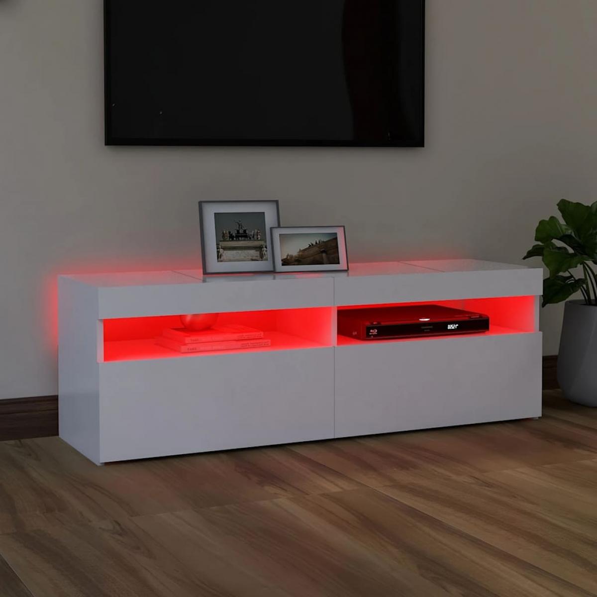 Mueble para TV con luces LED blanco 120x35x40 cm