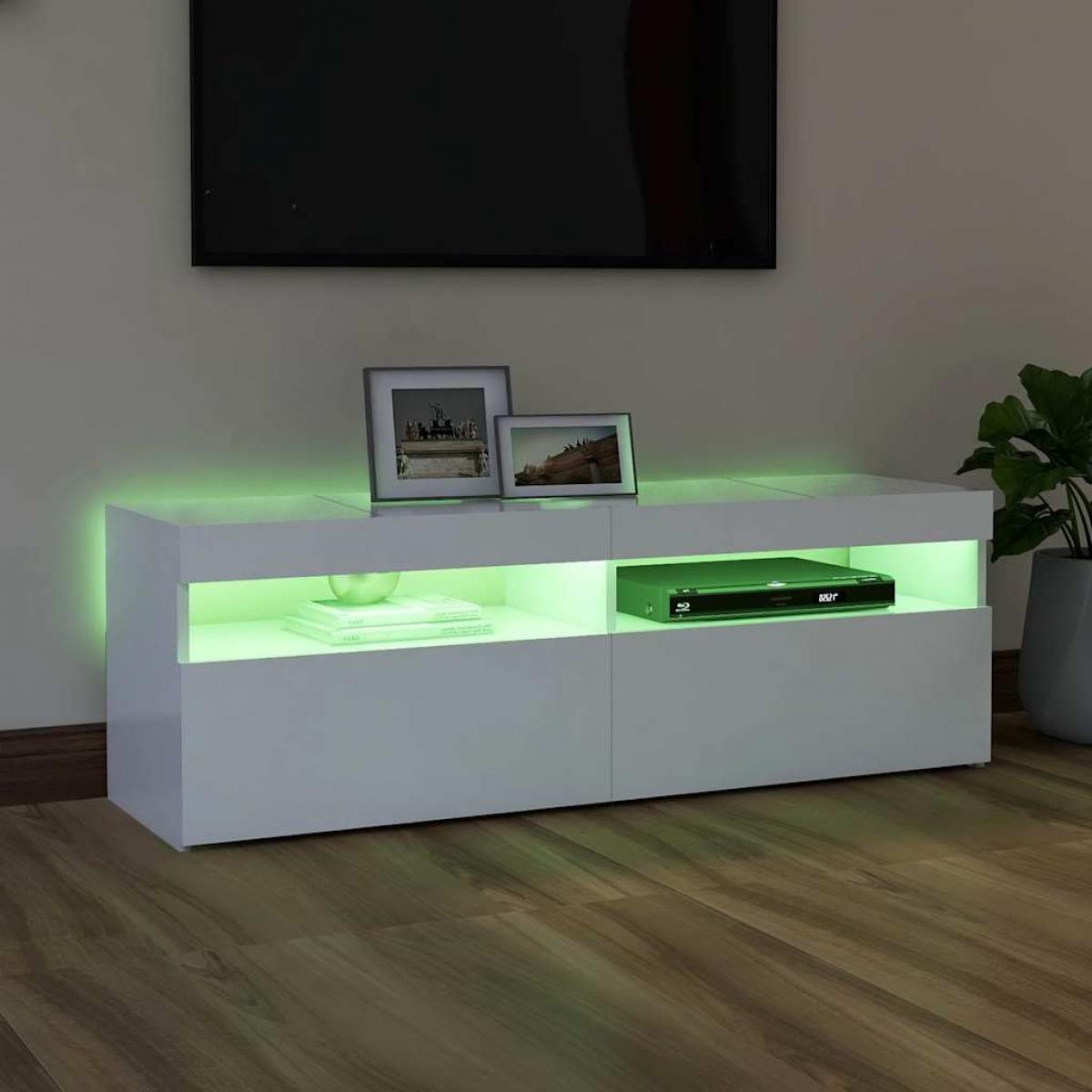 Mueble para TV con luces LED blanco 120x35x40 cm