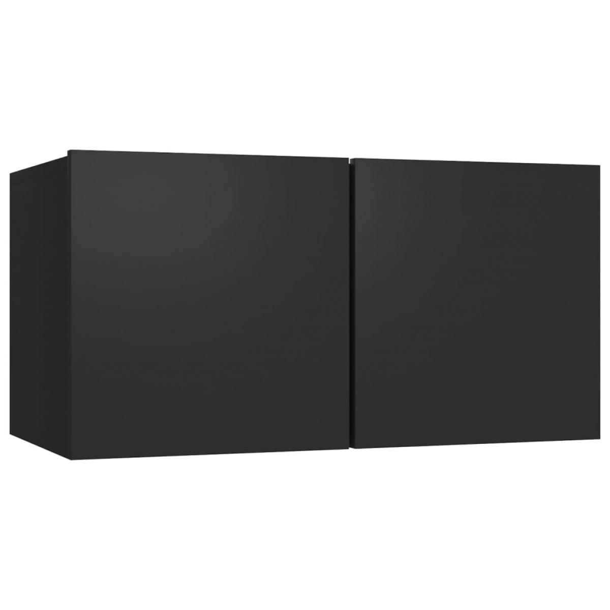 Mueble de TV colgante negro 60x30x30 cm