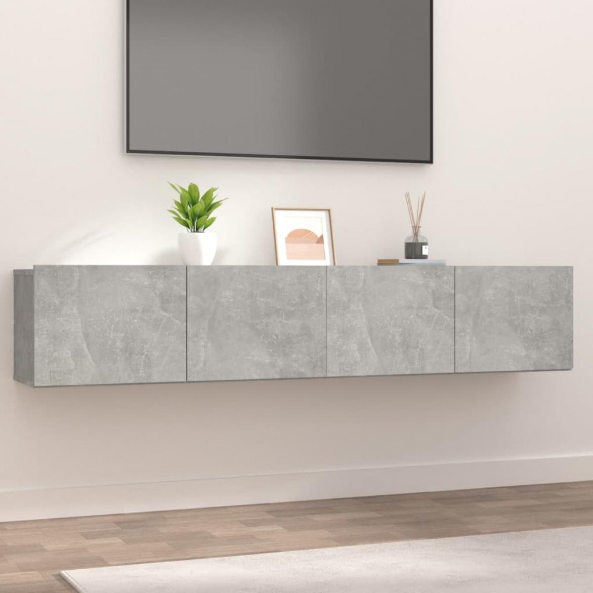 Muebles de TV 2 uds madera ingeniería gris hormigón 80x30x30 cm