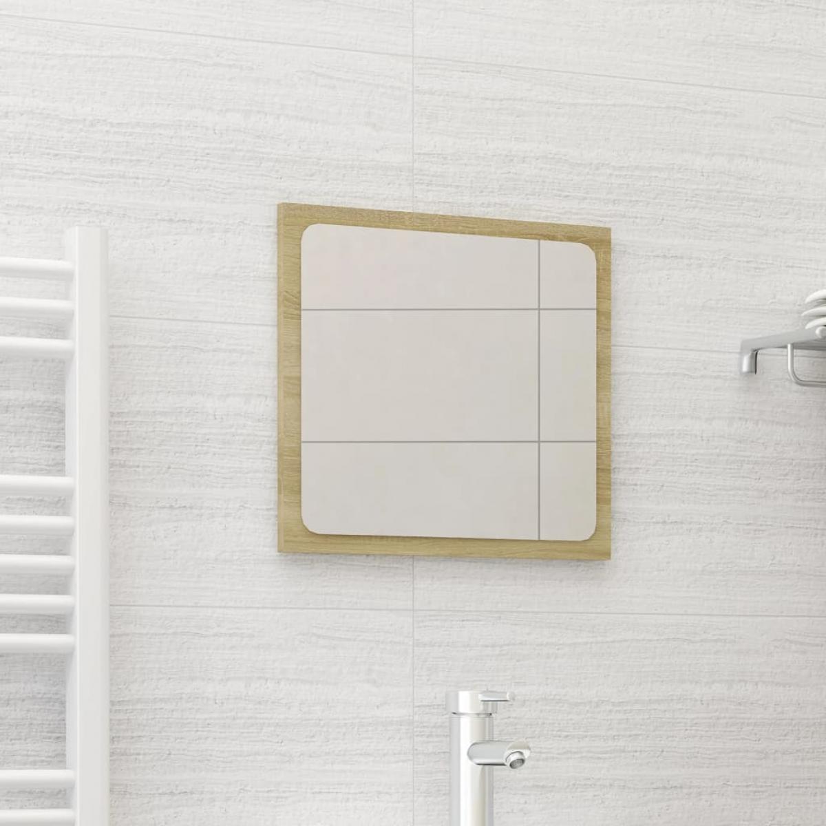 Espejo de baño madera contrachapada color roble 40x1,5x37 cm