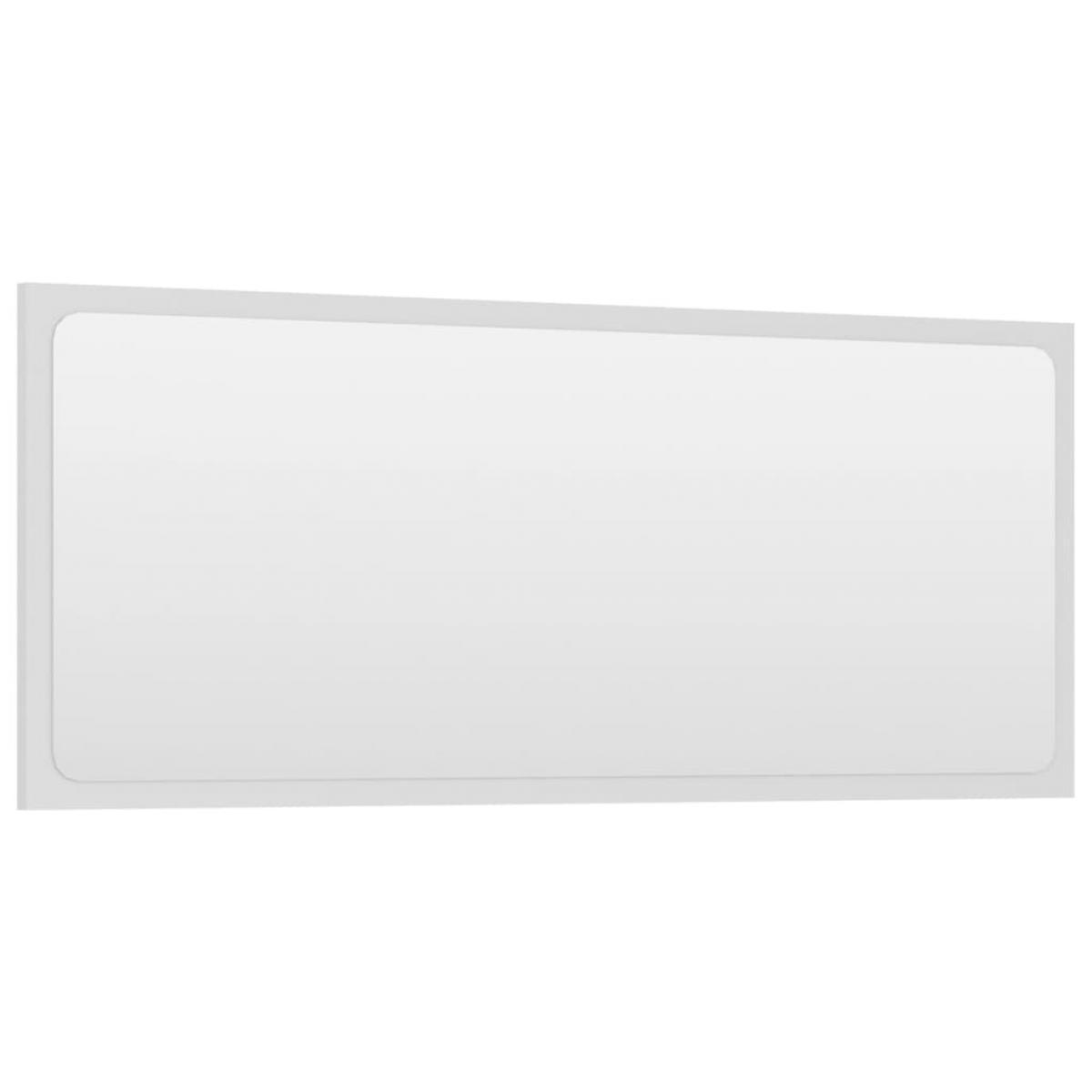 Espejo de baño madera contrachapada blanco 90x1,5x37 cm