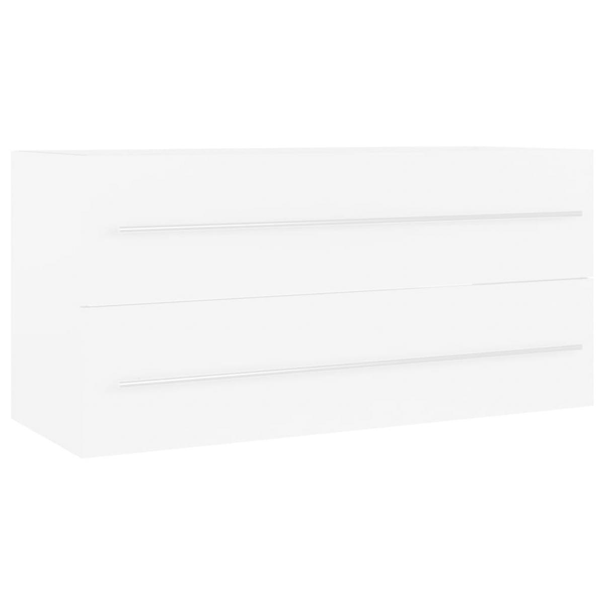 Armario para lavabo madera contrachapada blanco 100x38,5x48 cm