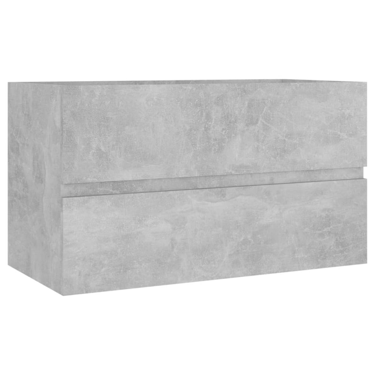 viMueble de lavabo madera ingeniería gris hormigón 80x38,5x45cm