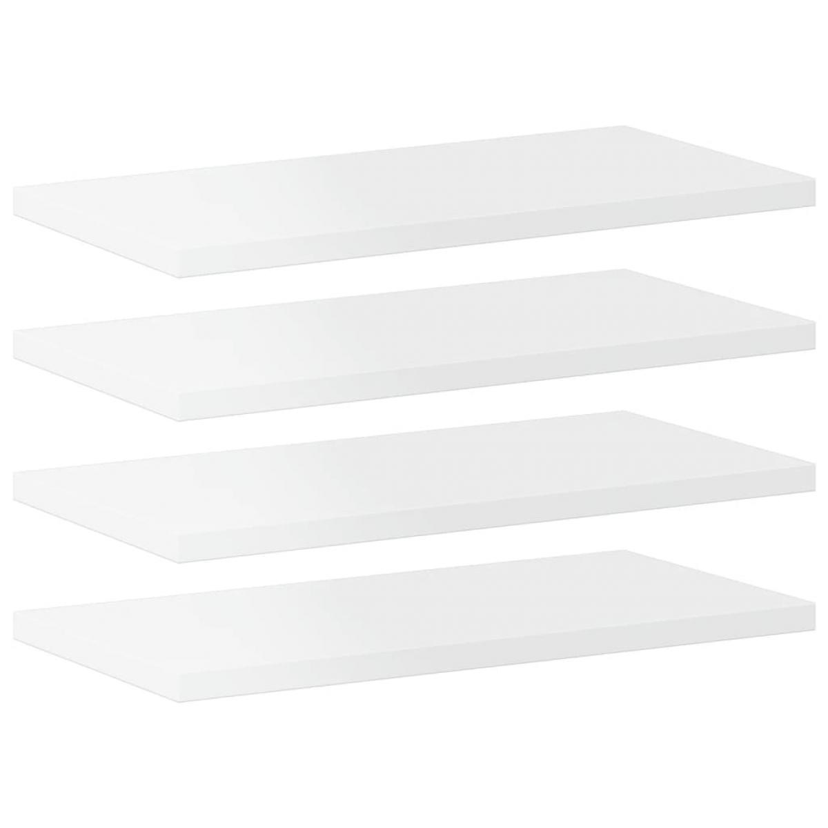 Estantes estantería 4 uds aglomerado blanco brillo 40x20x1,5 cm