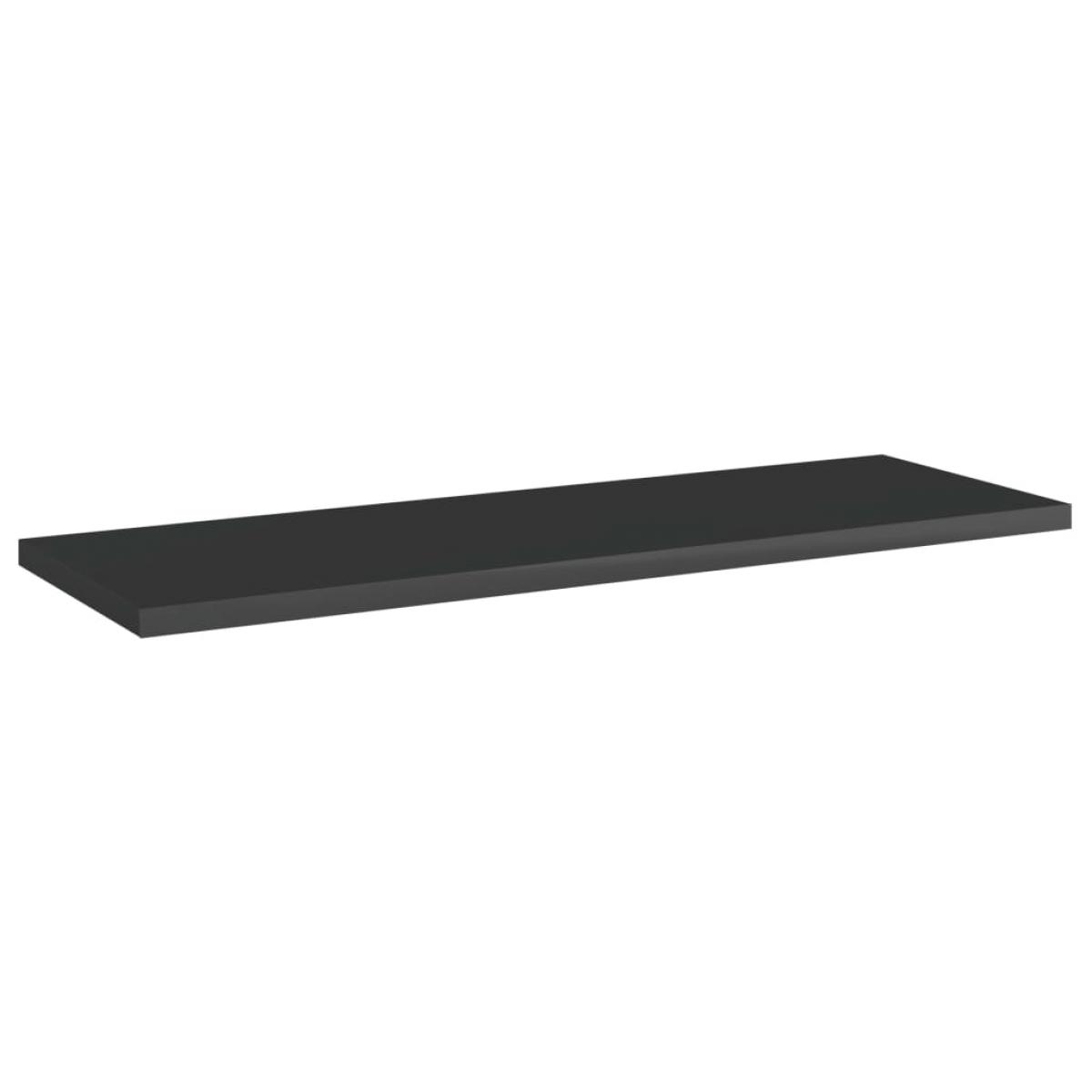 Estantes estantería 4 uds aglomerado negro brillo 60x20x1,5 cm
