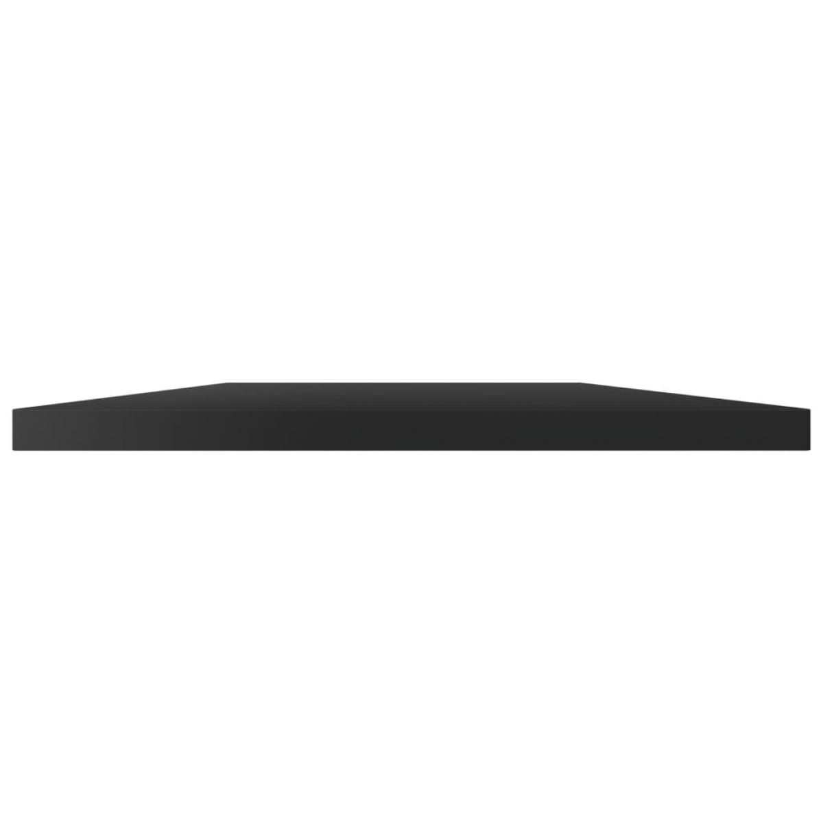 Estantes estantería 4 uds aglomerado negro brillo 60x20x1,5 cm