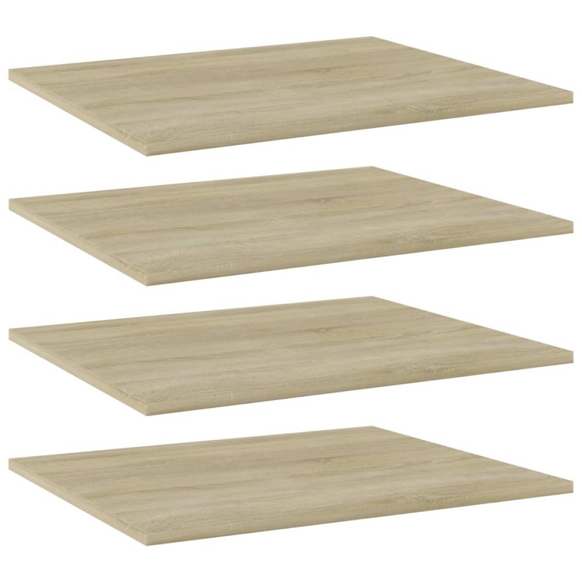 Estantes estantería 4 uds aglomerado roble Sonoma 60x50x1,5 cm