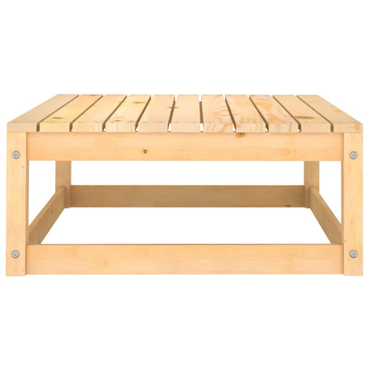 Taburete de jardín madera maciza de pino 70x70x30 cm