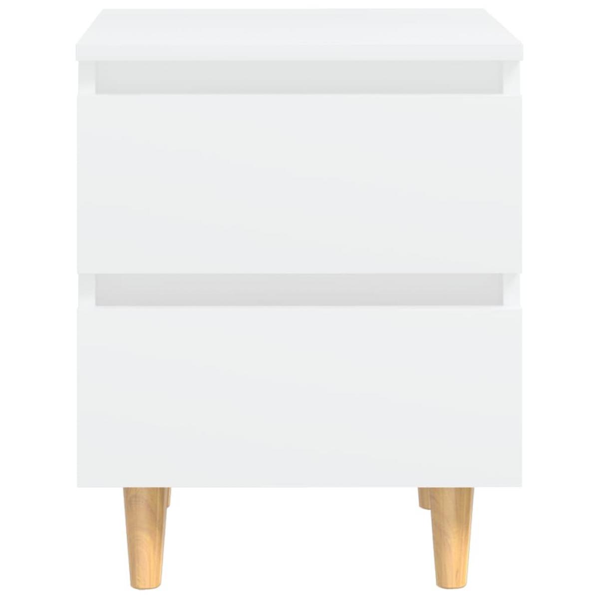 Mesitas de noche 2 uds patas madera maciza blanco 40x35x50 cm