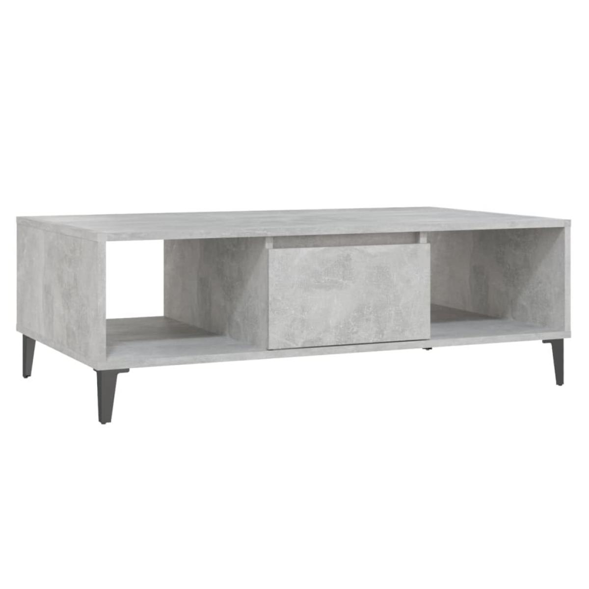 Mesa centro madera contrachapada gris hormigón 103,5x60x35 cm