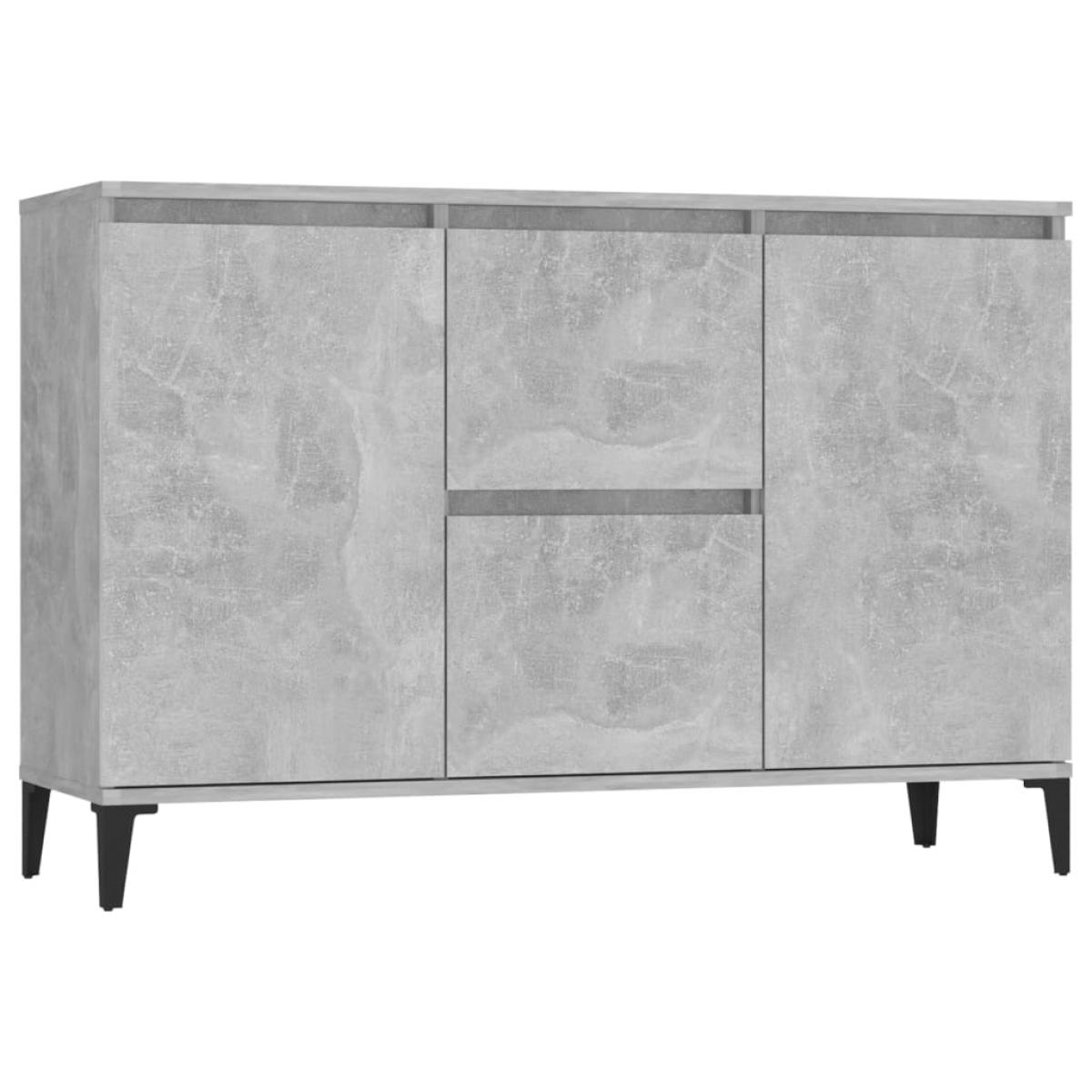 Aparador de madera contrachapada gris hormigón 104x35x70 cm