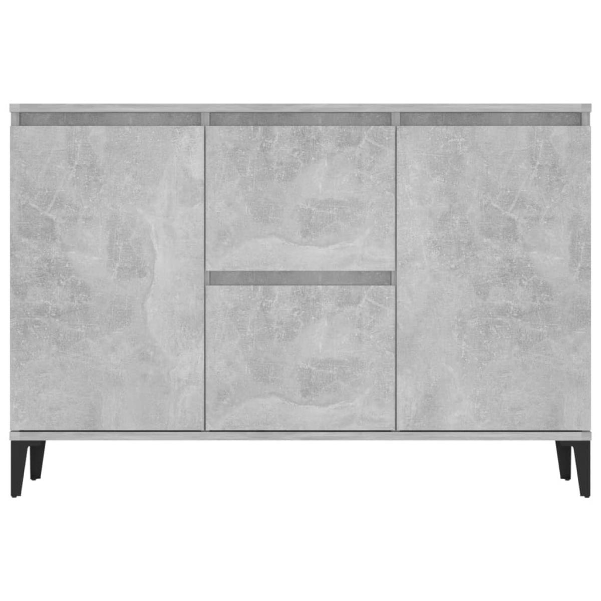 Aparador de madera contrachapada gris hormigón 104x35x70 cm