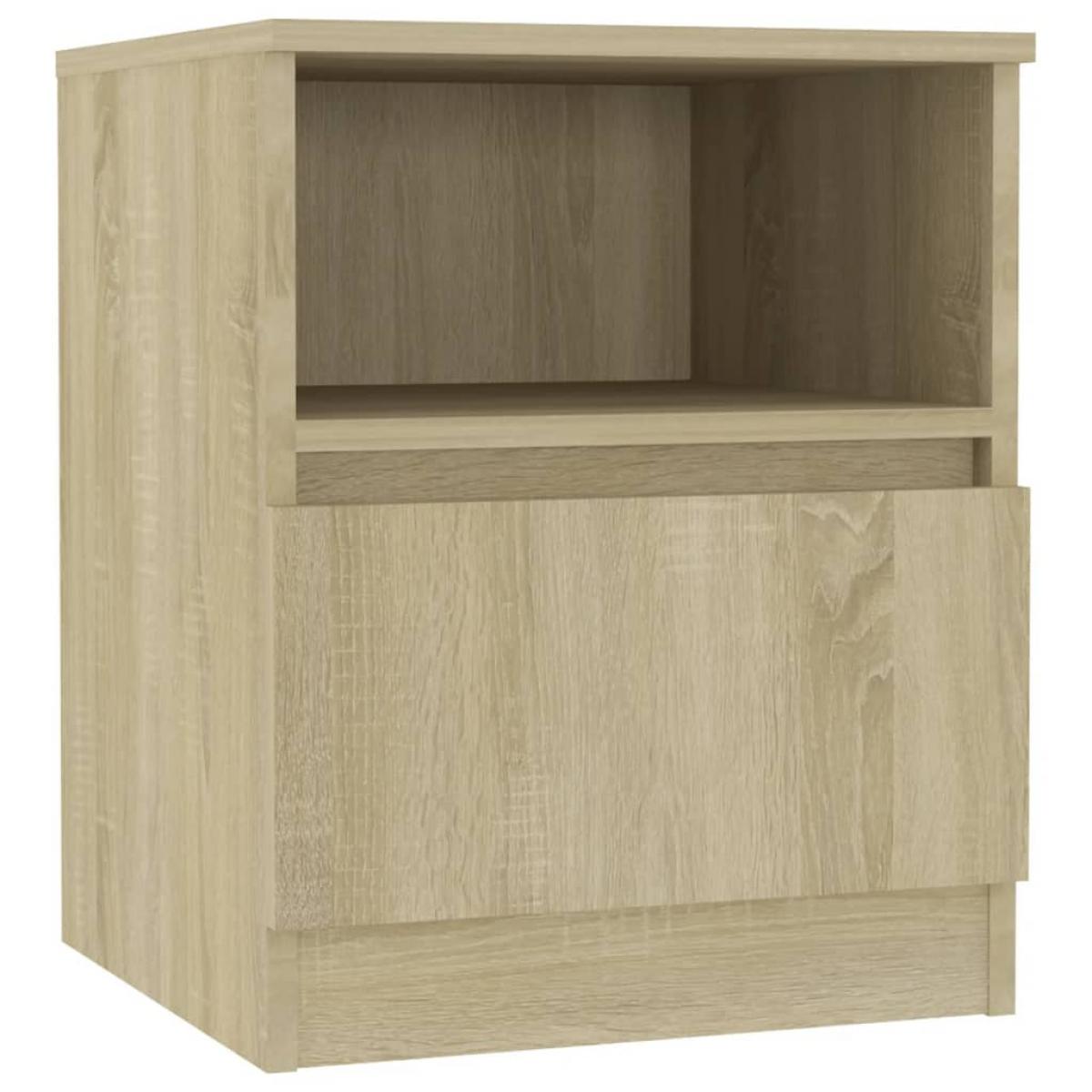 Mesita de noche madera contrachapada roble Sonoma 40x40x50 cm