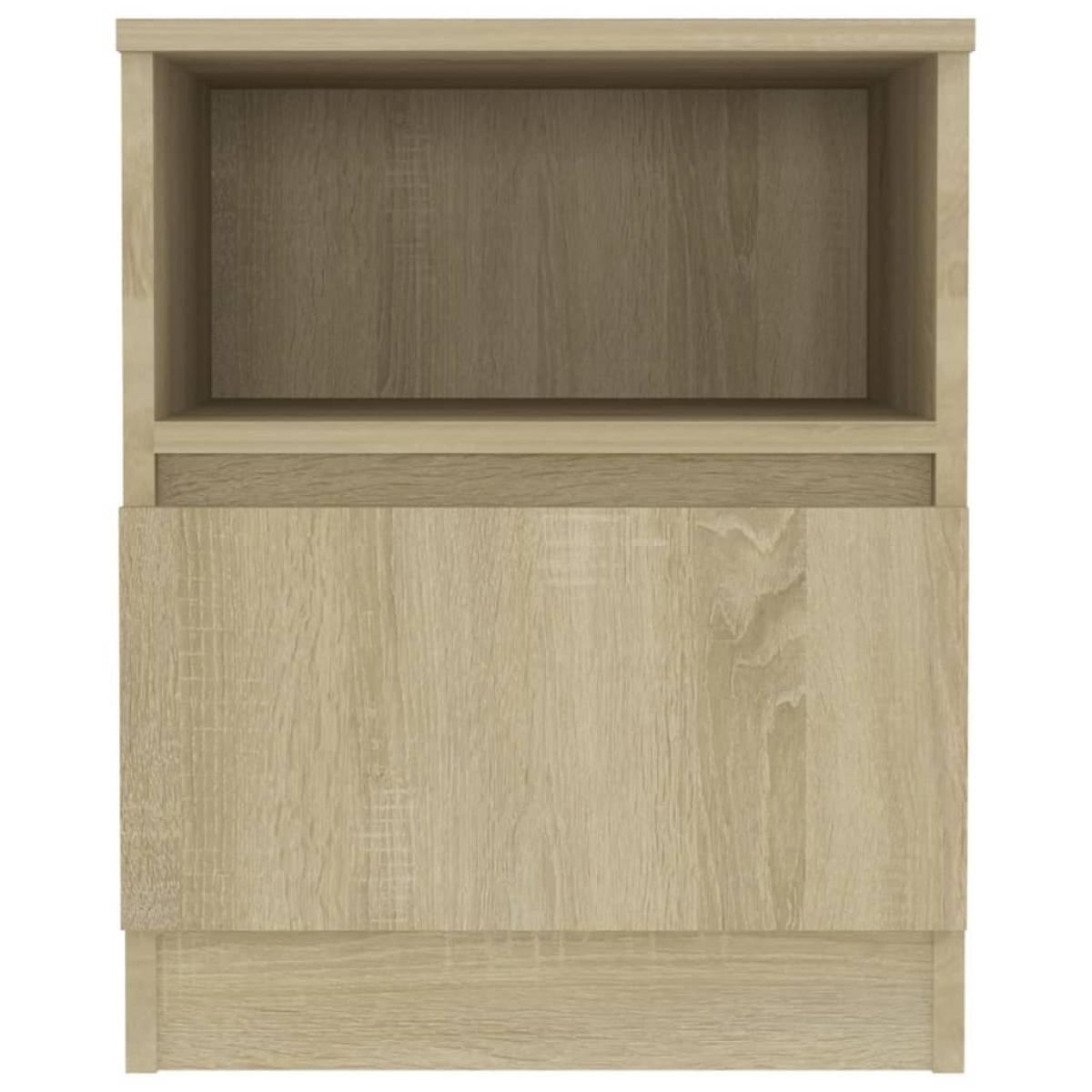 Mesita de noche madera contrachapada roble Sonoma 40x40x50 cm