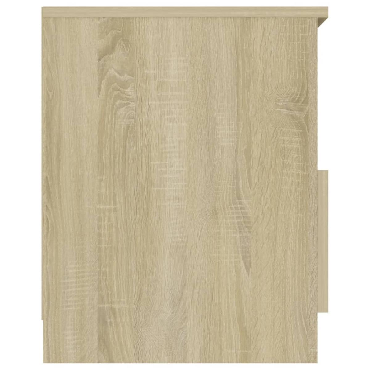 Mesita de noche madera contrachapada roble Sonoma 40x40x50 cm