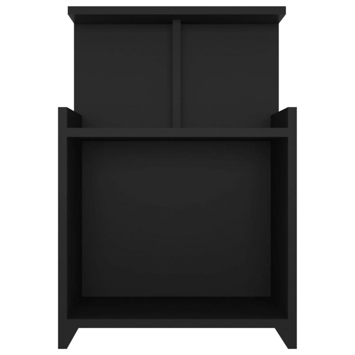 Mesita de noche madera contrachapada negro 40x35x60 cm
