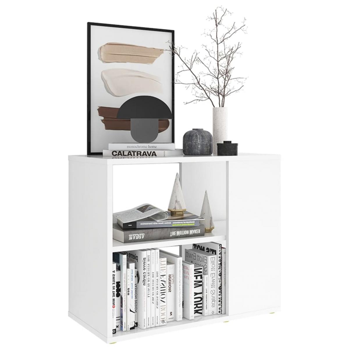 Armario auxiliar de madera contrachapada blanco 60x30x50 cm