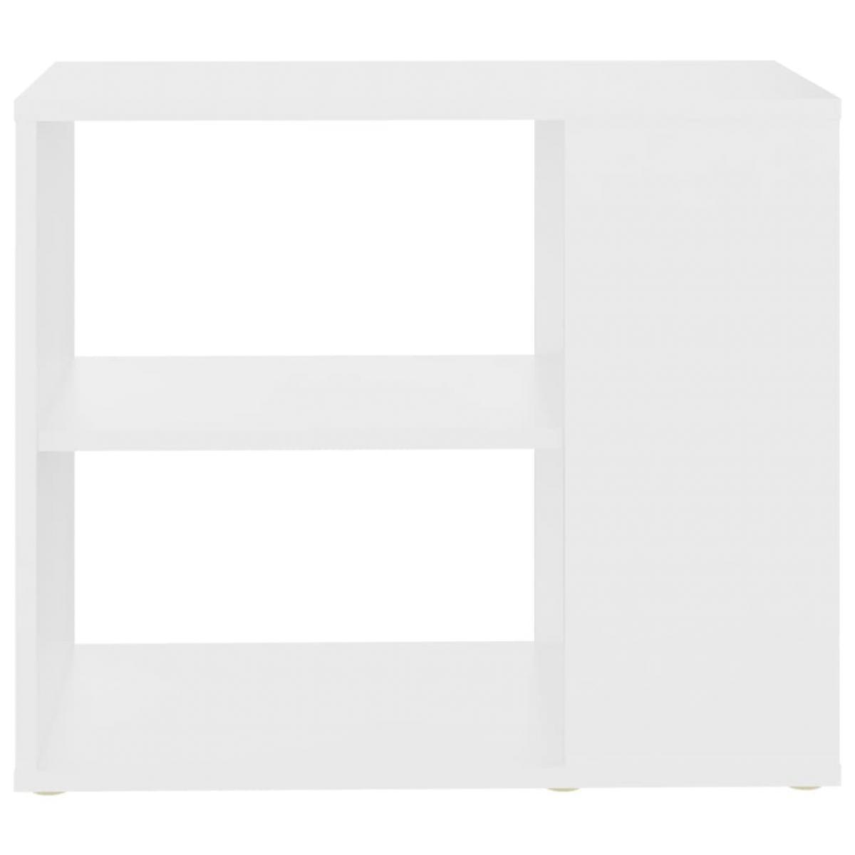 Armario auxiliar de madera contrachapada blanco 60x30x50 cm