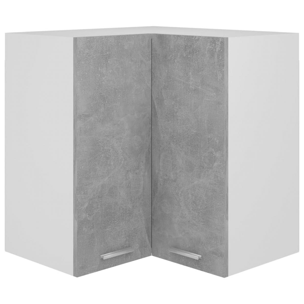 Armario colgante esquina contrachapada gris hormigón 57x57x60cm