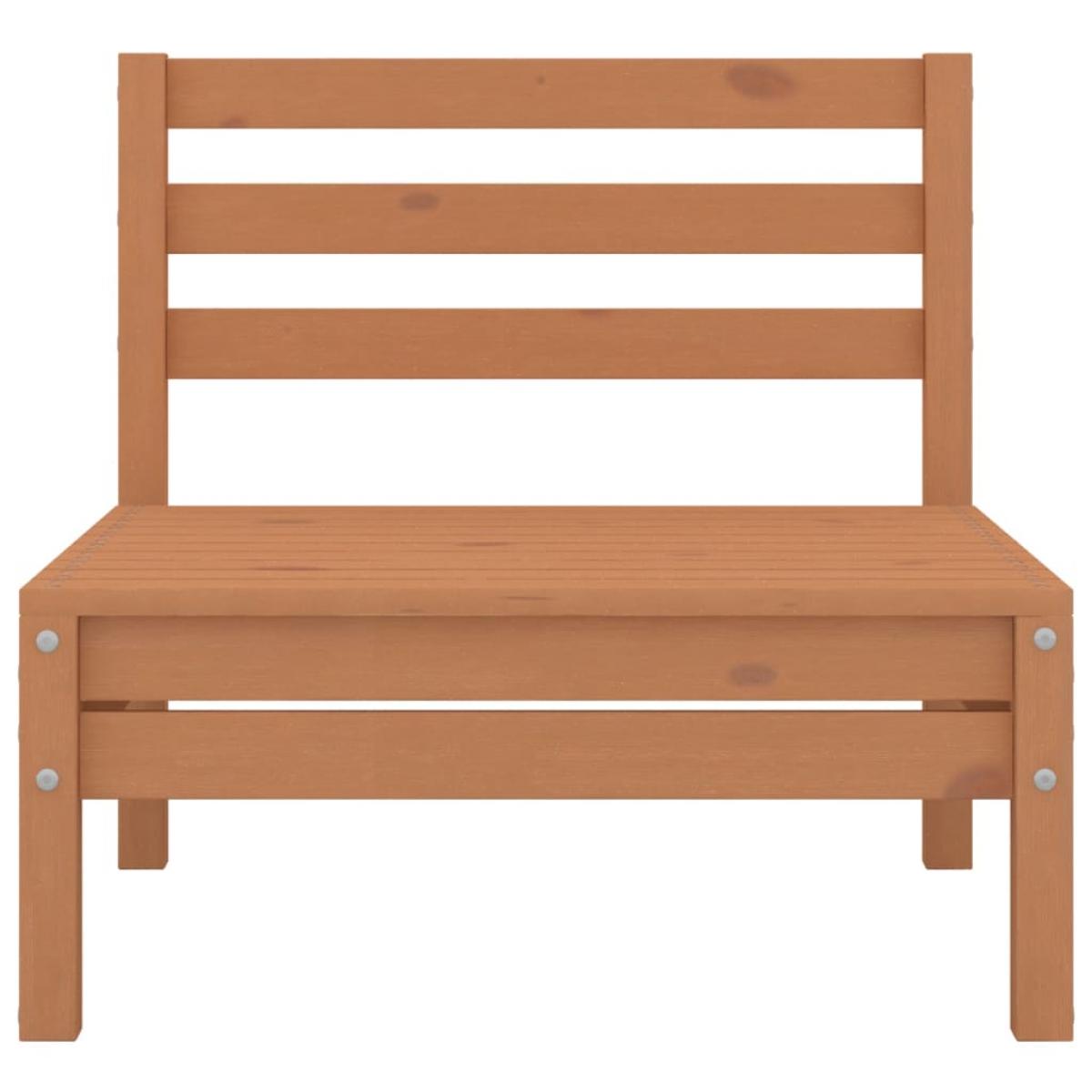 Sofá central de madera maciza de pino marrón miel