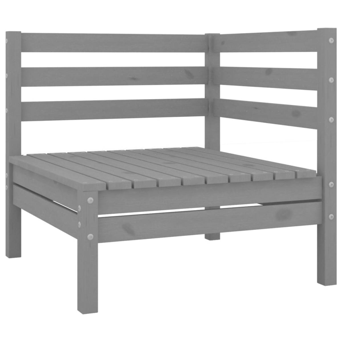 Conjunto de muebles de jardín 4 piezas madera maciza pino gris