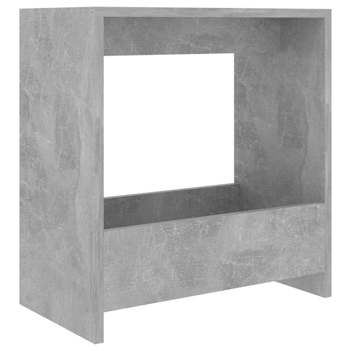 Mesa auxiliar de madera contrachapada gris hormigón 50x26x50 cm