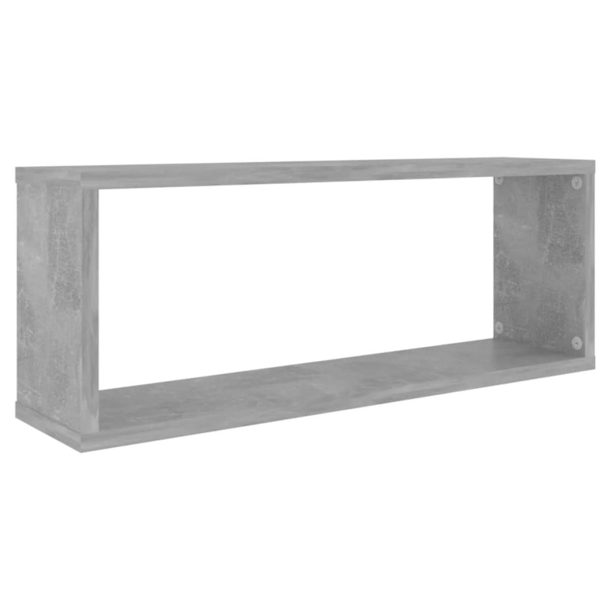 Estante cubo pared 4 uds madera ingeniería hormigón 60x15x23cm