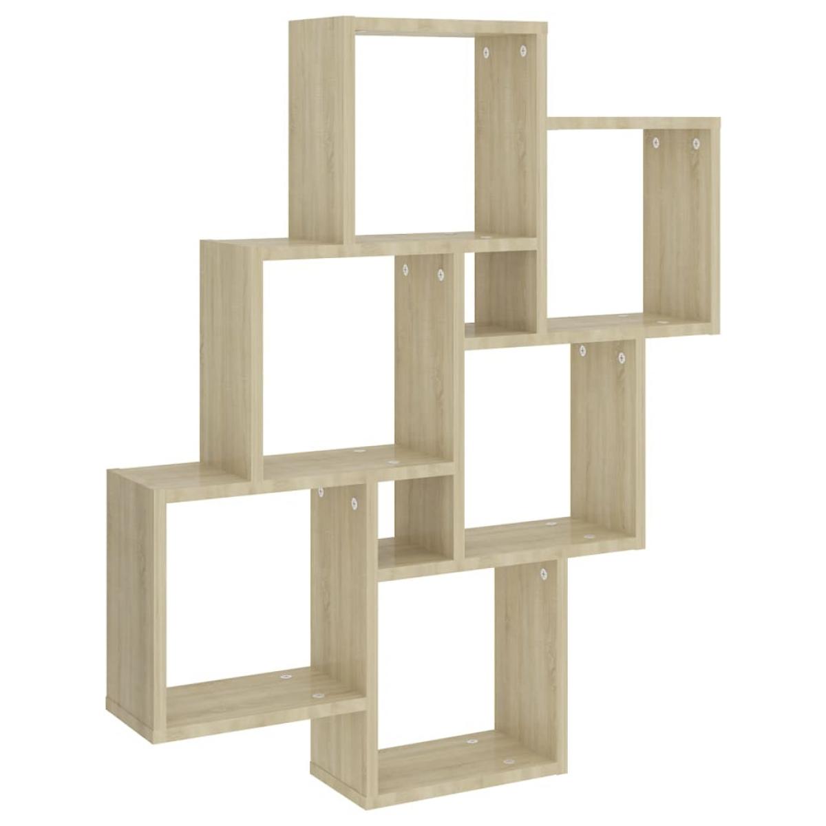 Estante de cubo de pared aglomerado color roble 78x15x93cm
