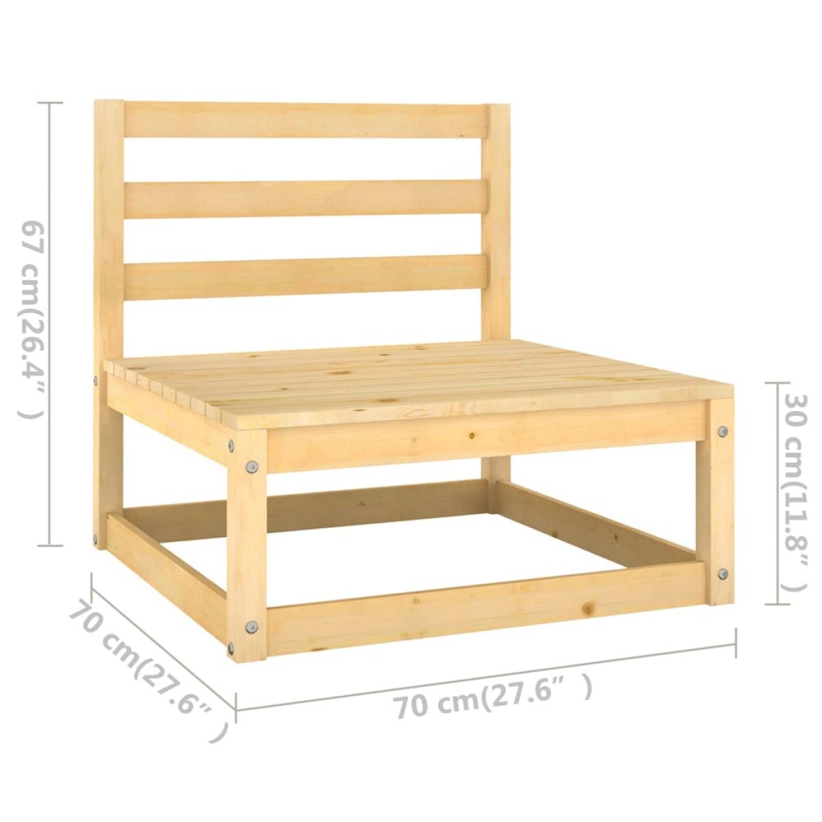 Muebles de jardín 3 piezas con cojines madera de pino maciza