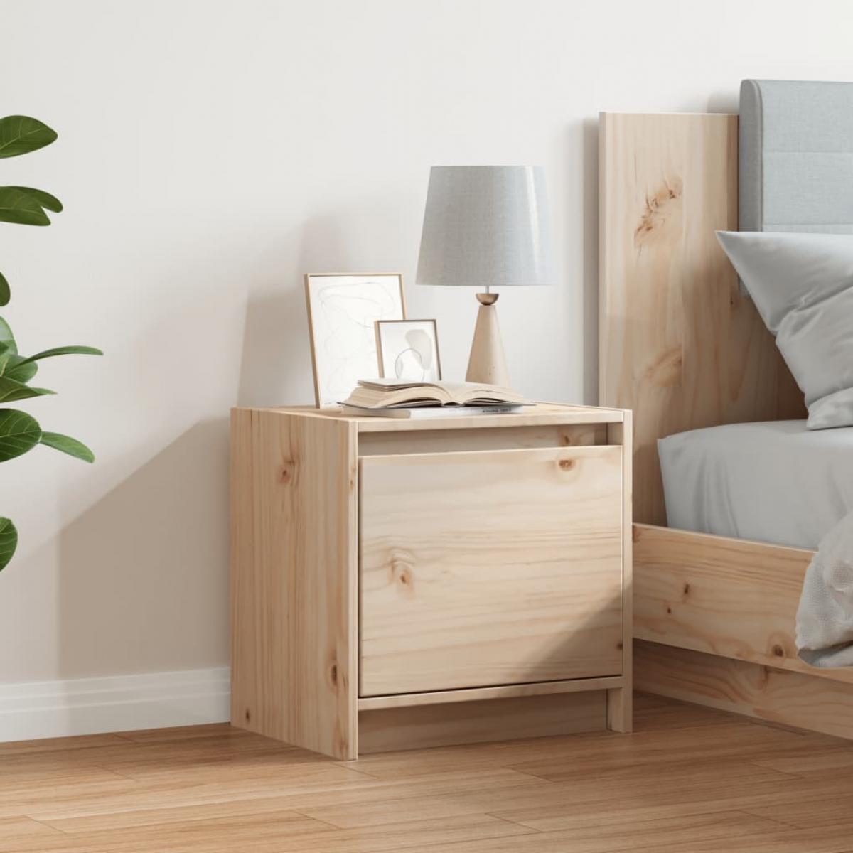 Mesita de noche madera maciza de pino 40x30,5x40 cm