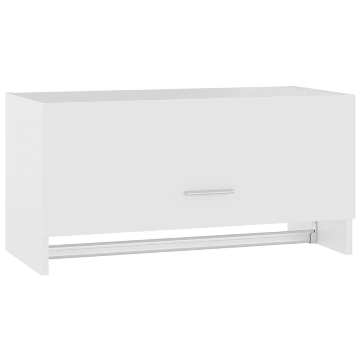 Armario de madera contrachapada blanco 70x32,5x35 cm