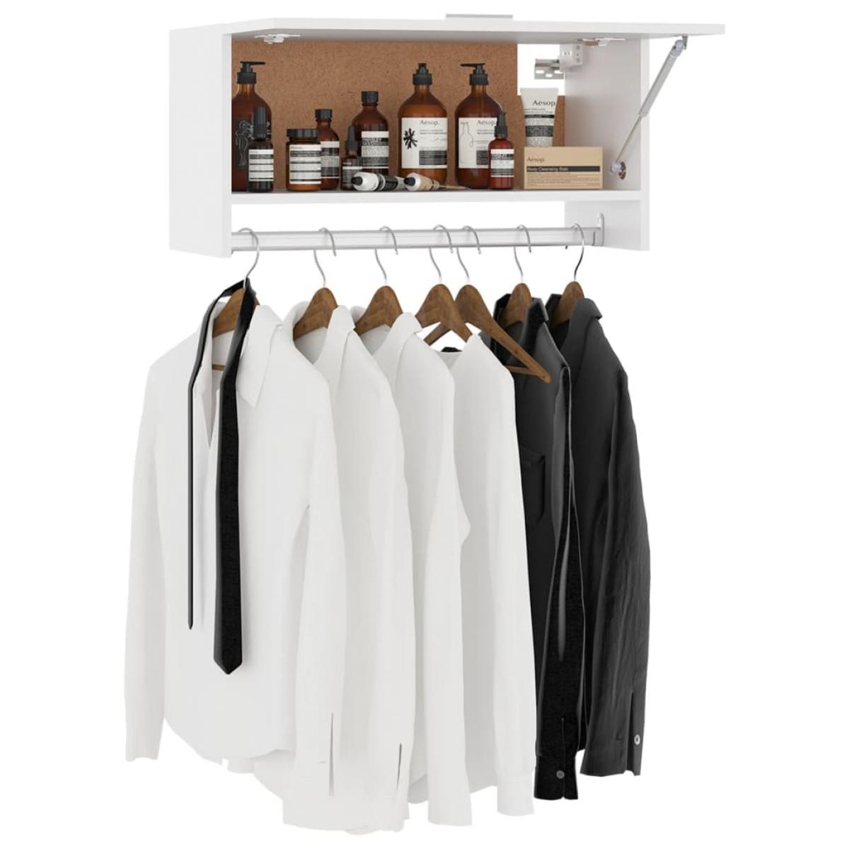 Armario de madera contrachapada blanco 70x32,5x35 cm