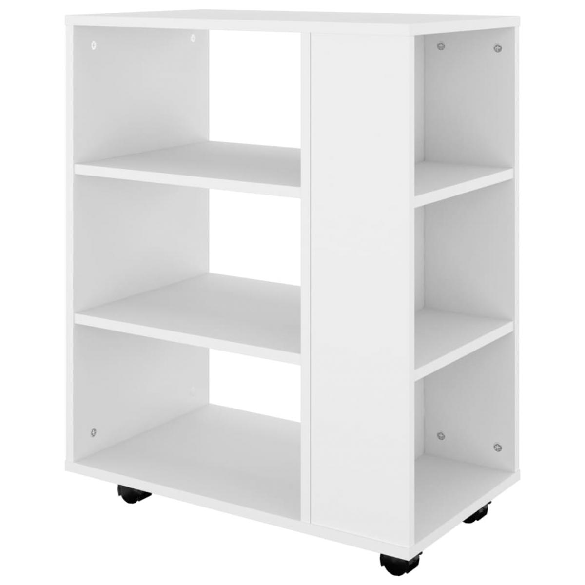 Armario con ruedas de madera contrachapada blanco 60x35x75 cm