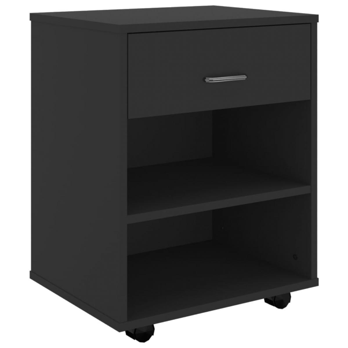 Armario con ruedas madera contrachapada negro 46x36x59 cm