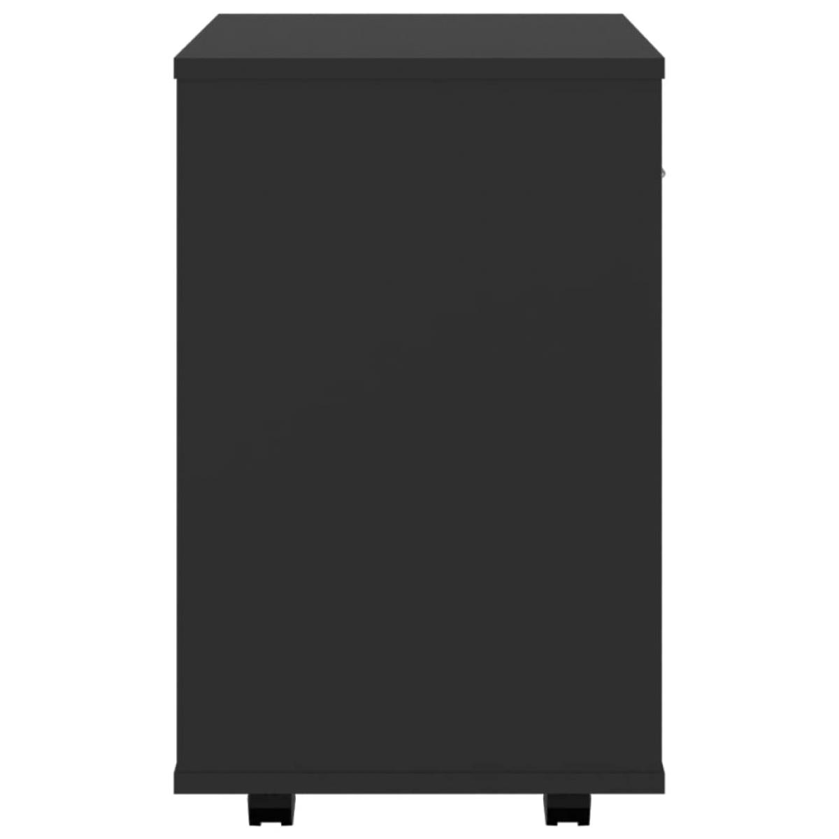 Armario con ruedas madera contrachapada negro 46x36x59 cm