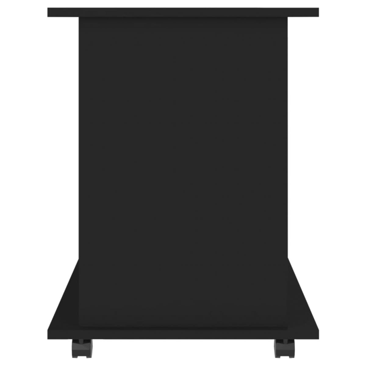 Armario con ruedas madera contrachapada negro 60x45x60 cm