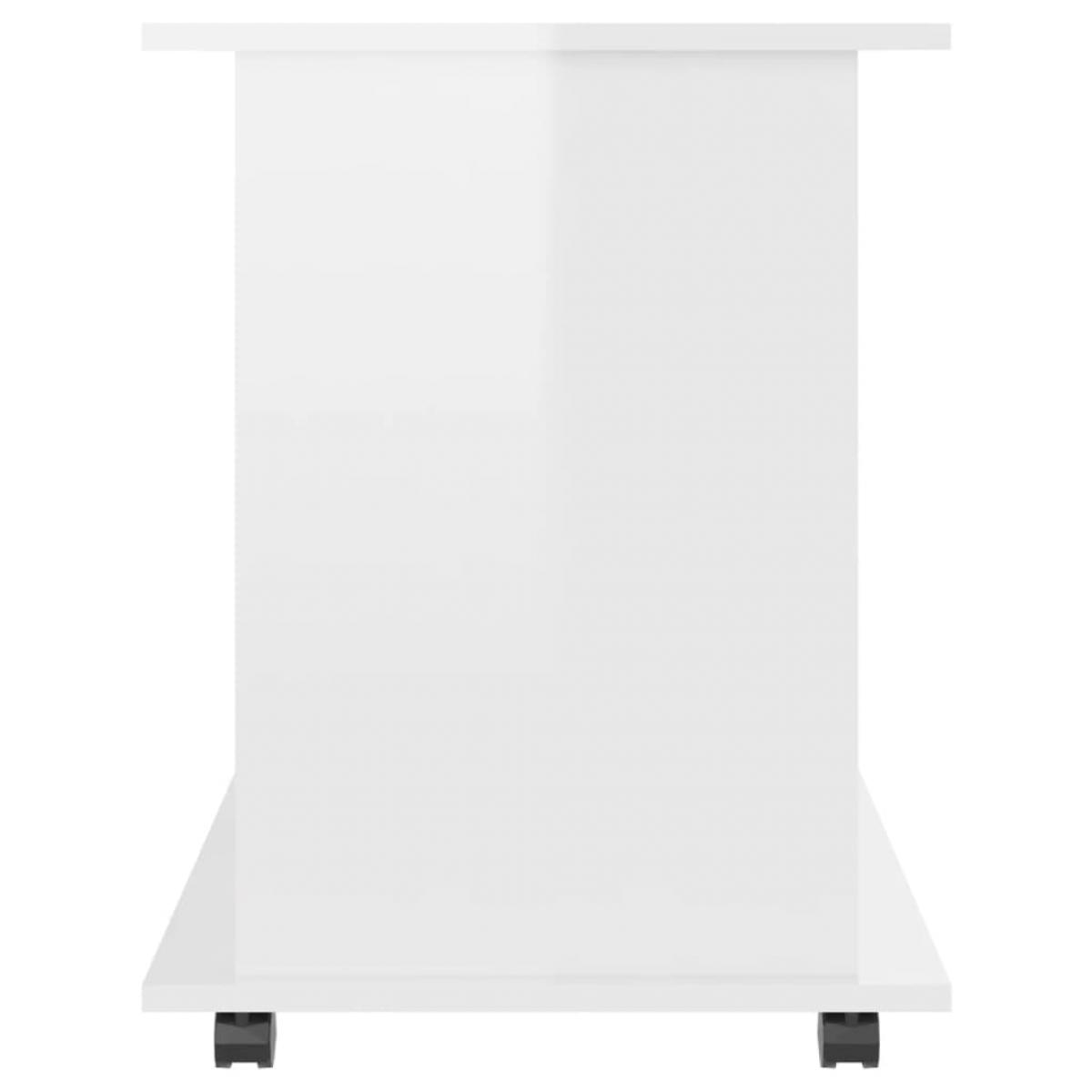 Armario ruedas madera contrachapada blanco brillante 60x45x60cm
