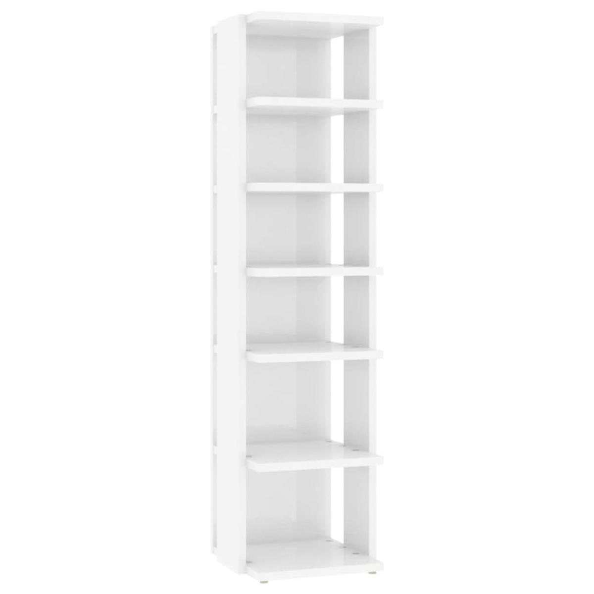 Mueble zapatero contrachapada blanco brillo 27,5x27x102 cm