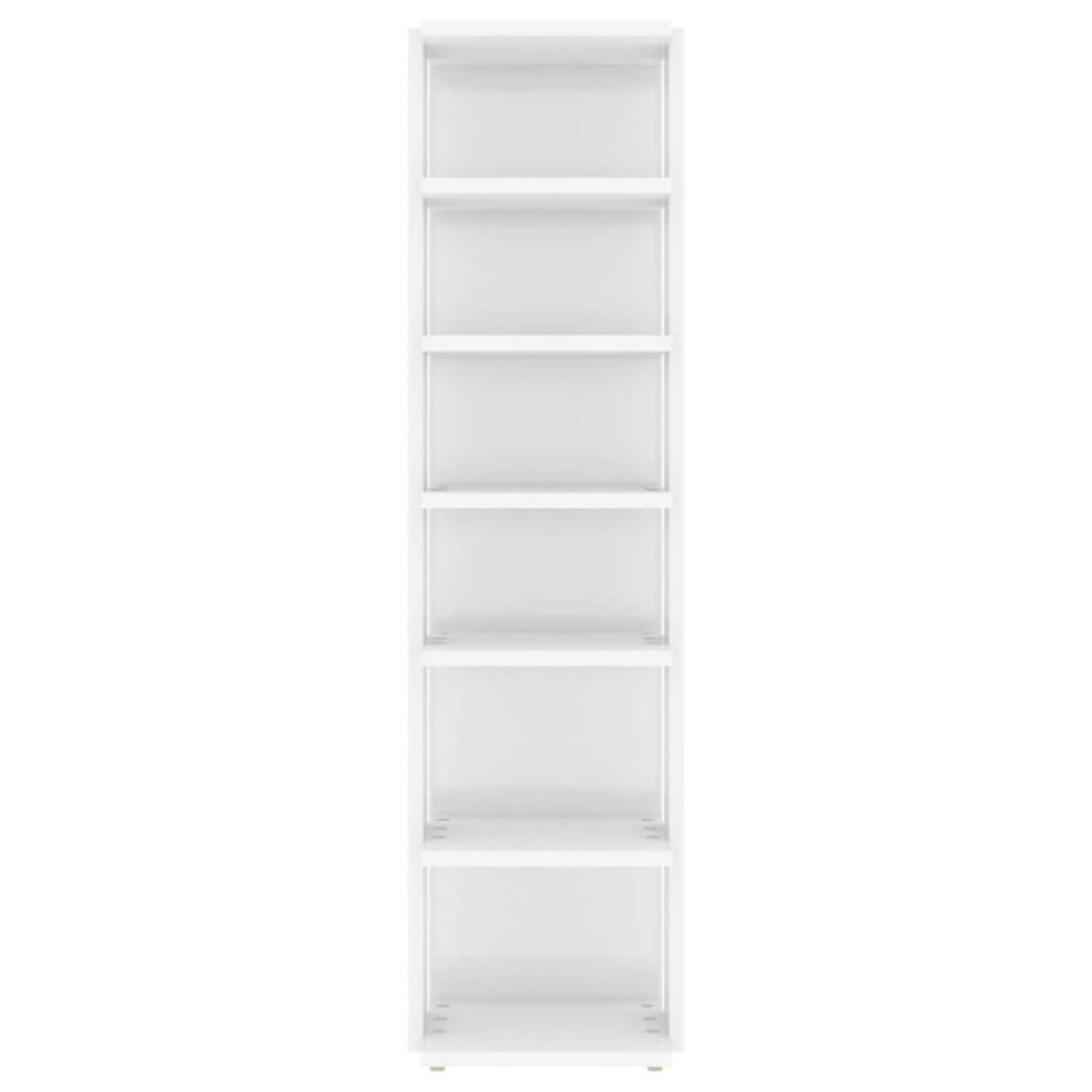 Mueble zapatero contrachapada blanco brillo 27,5x27x102 cm