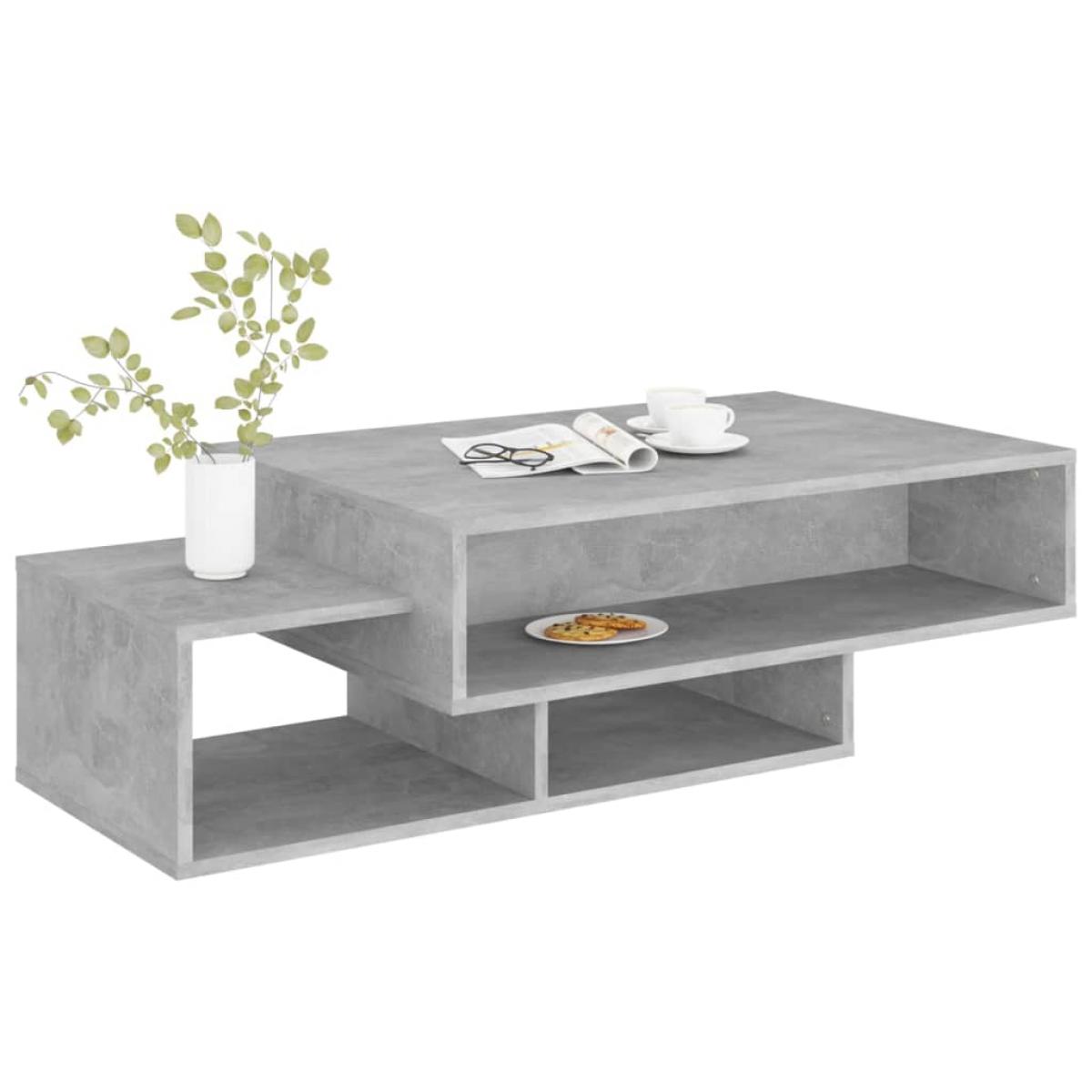Mesa de centro madera de ingeniería gris hormigón 105x55x32 cm