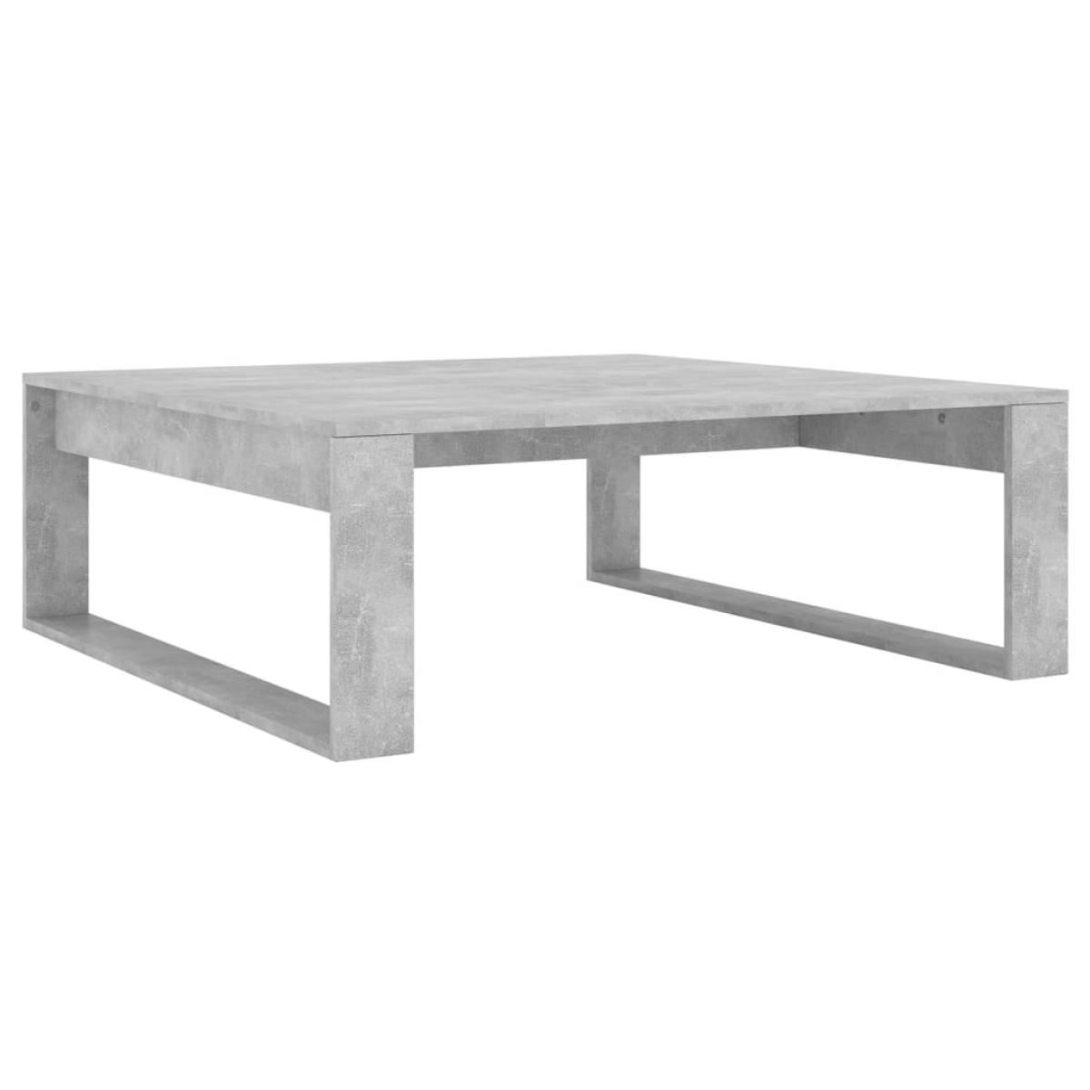 Mesa de centro madera de ingeniería gris hormigón 100x100x35 cm