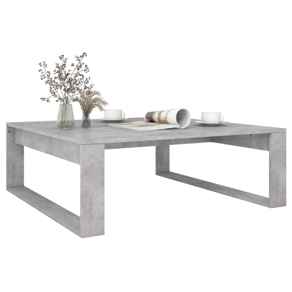 Mesa de centro madera de ingeniería gris hormigón 100x100x35 cm