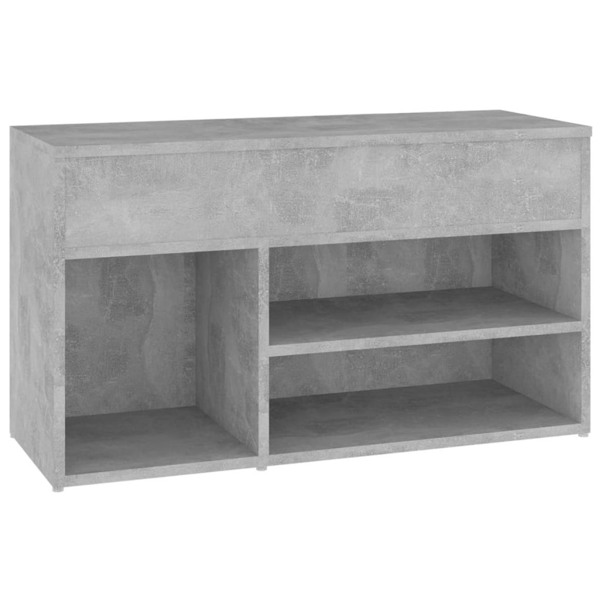Banco zapatero de aglomerado gris hormigón 80x30x45 cm