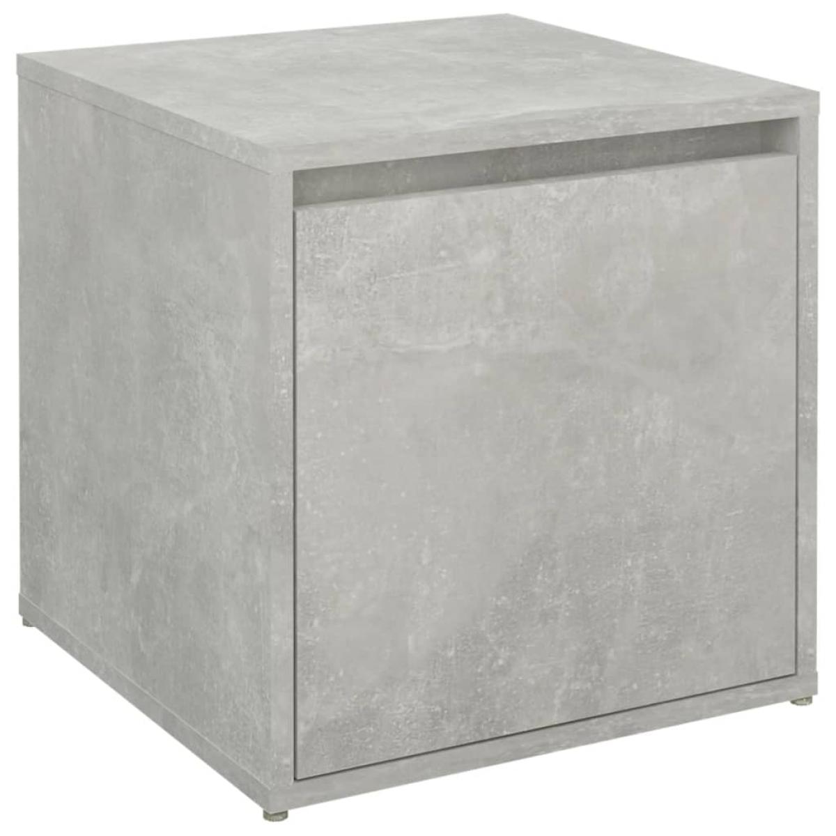 Cajón taburete madera contrachapada gris hormigón 40,5x40x40 cm