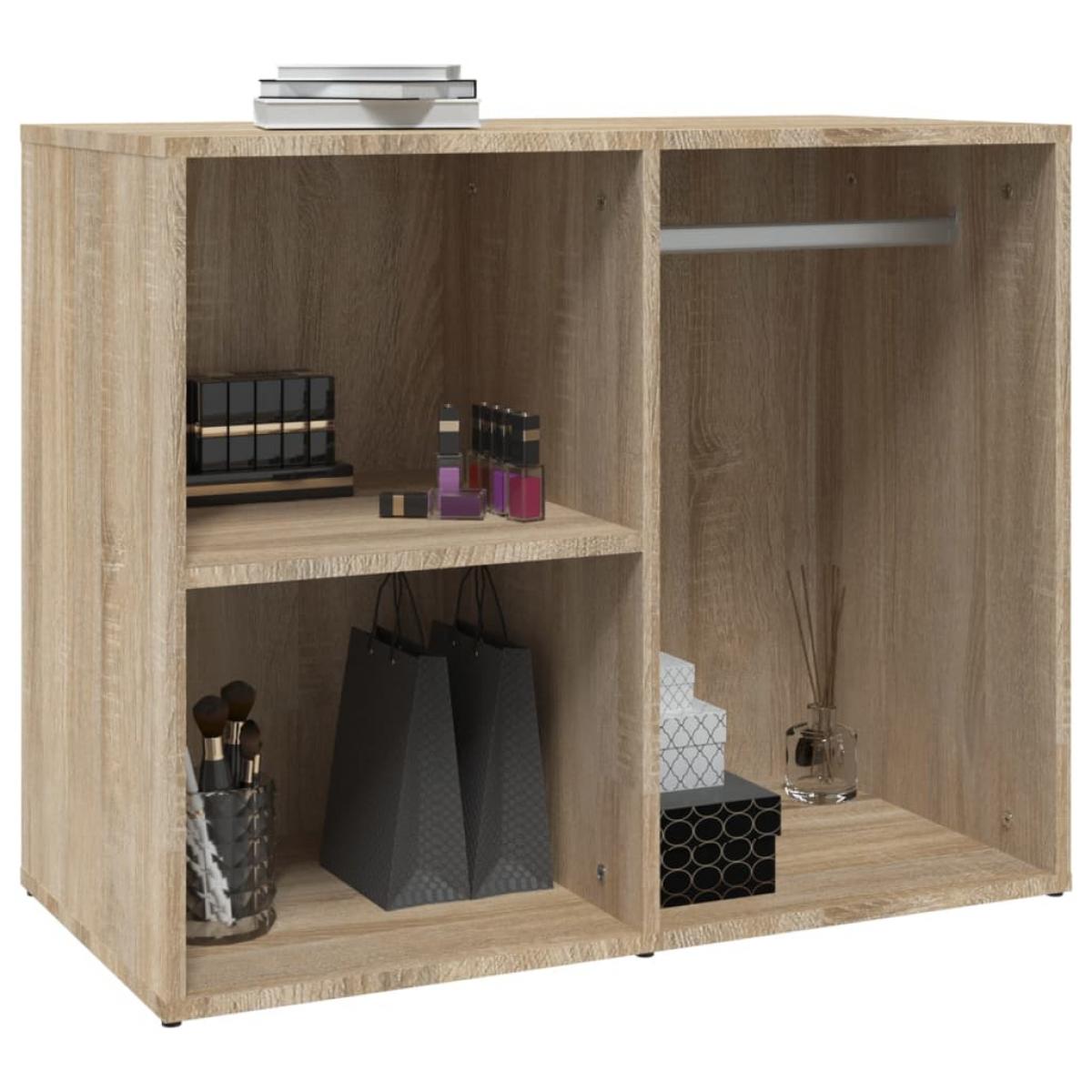 Mueble vestidor madera contrachapada roble Sonoma 80x40x65 cm
