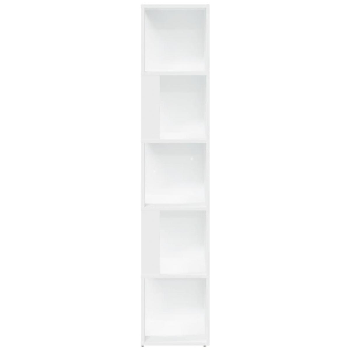 Mueble de esquina madera contrachapada blanco 33x33x164,5 cm