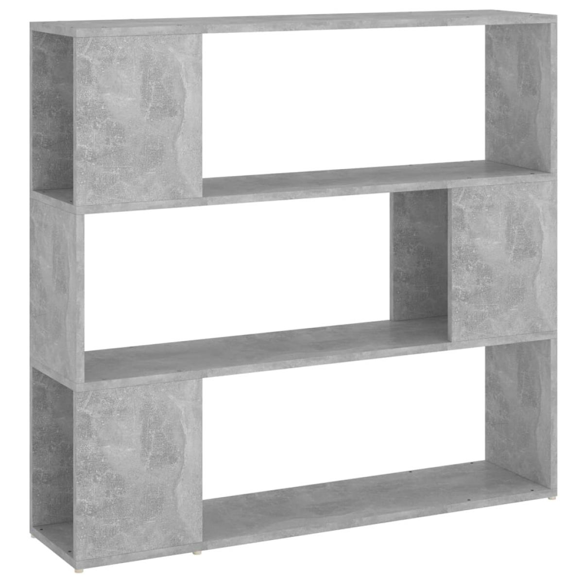 Estantería divisor de espacios gris hormigón 100x24x94 cm