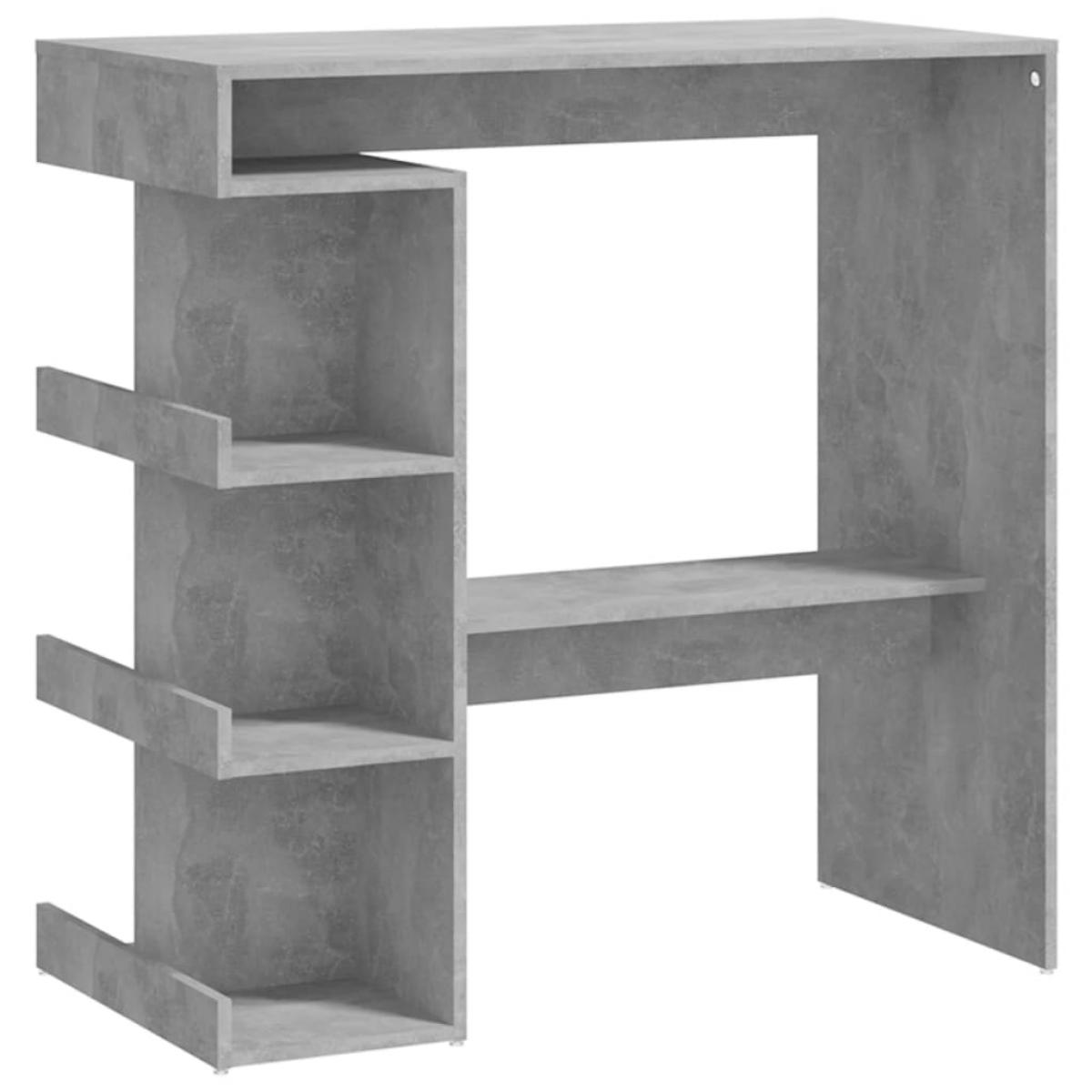 Mesa bar estante almacenaje aglomerado gris 100x50x101,5 cm