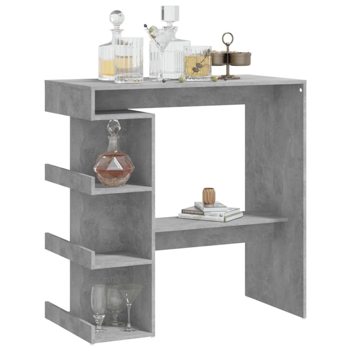 Mesa bar estante almacenaje aglomerado gris 100x50x101,5 cm